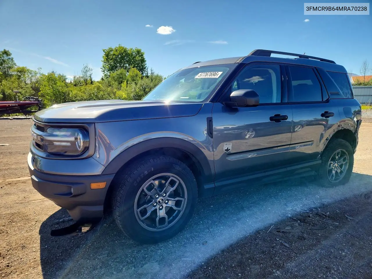 2021 Ford Bronco Sport Big Bend VIN: 3FMCR9B64MRA70238 Lot: 57767696