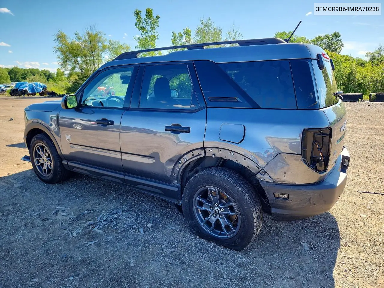 2021 Ford Bronco Sport Big Bend VIN: 3FMCR9B64MRA70238 Lot: 57767696