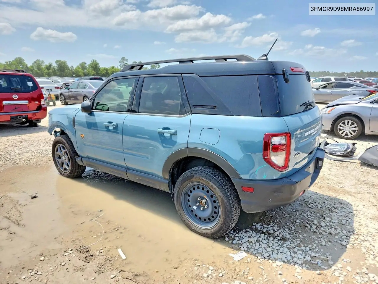 2021 Ford Bronco Sport Badlands VIN: 3FMCR9D98MRA86997 Lot: 58528286