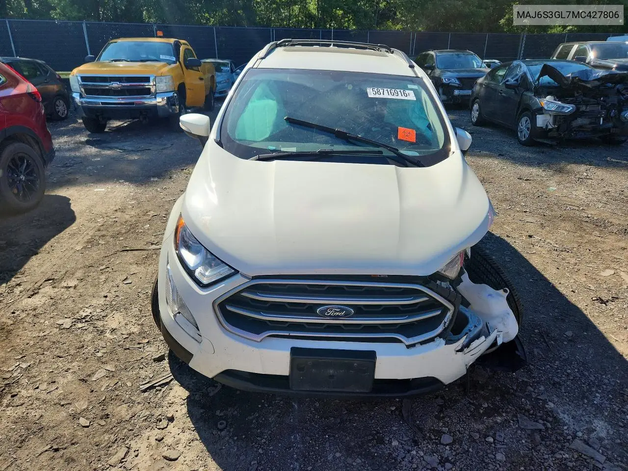 2021 Ford Ecosport Se VIN: MAJ6S3GL7MC427806 Lot: 58716916