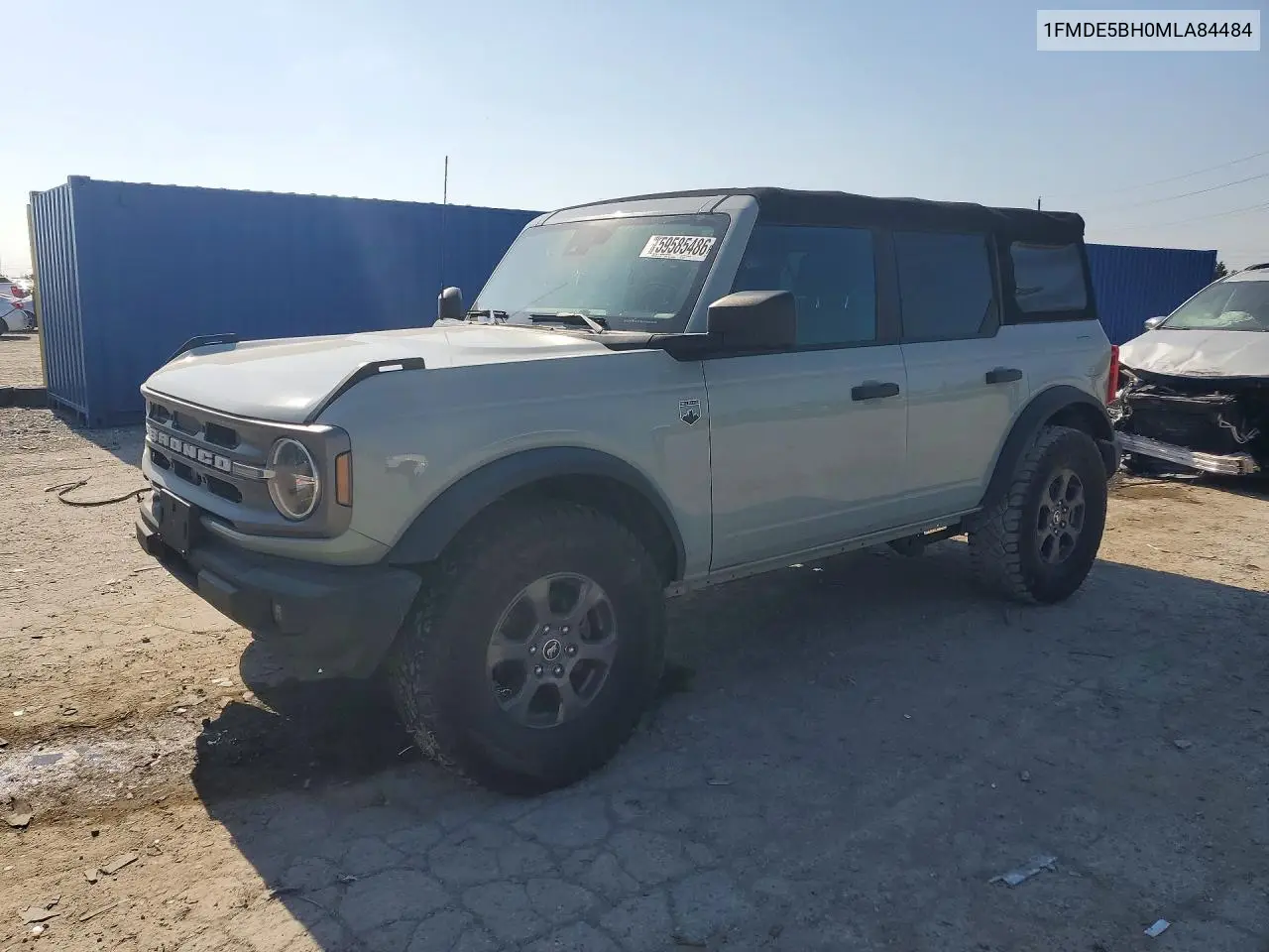 2021 Ford Bronco Base VIN: 1FMDE5BH0MLA84484 Lot: 59585486