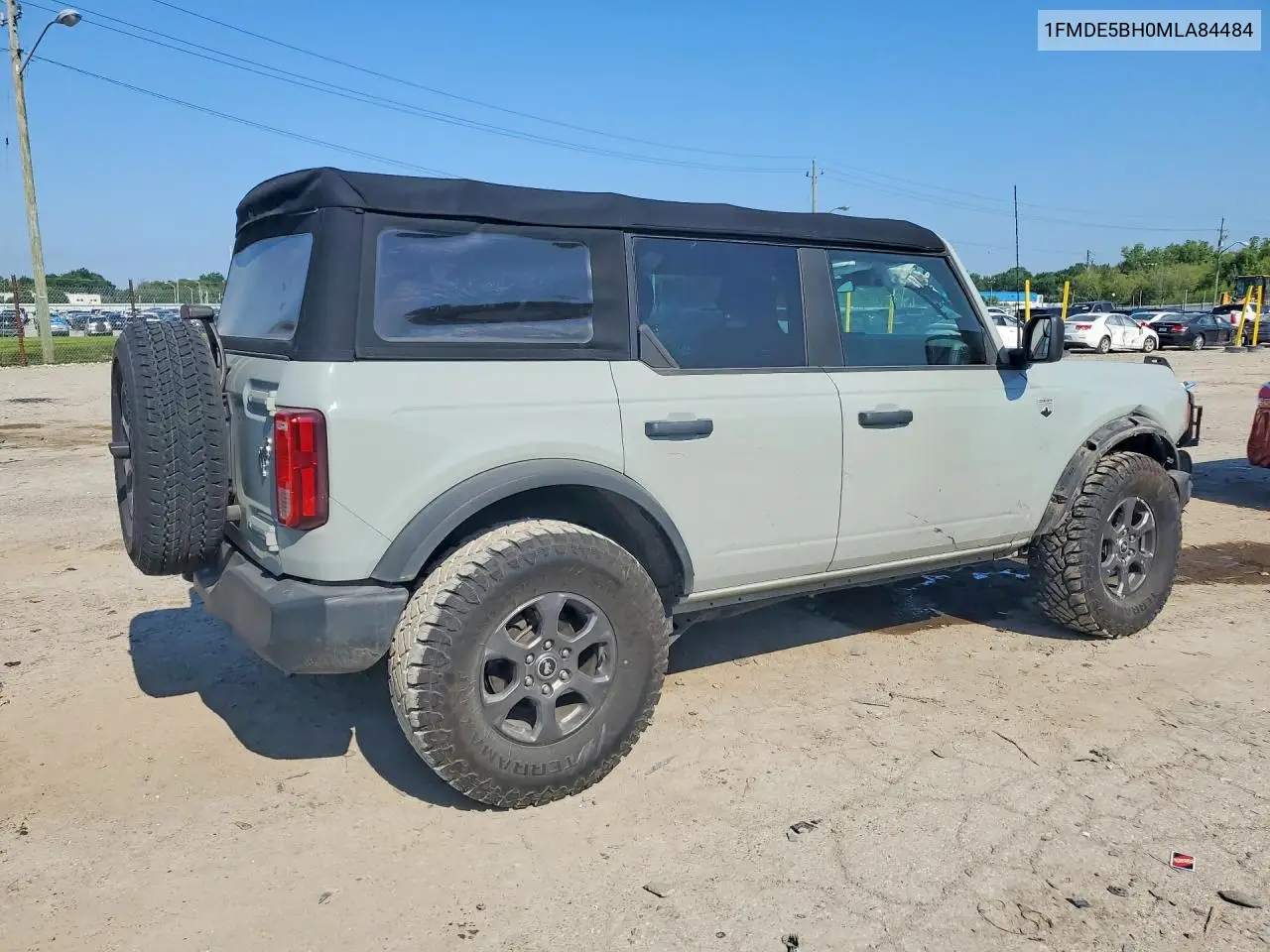 2021 Ford Bronco Base VIN: 1FMDE5BH0MLA84484 Lot: 59585486