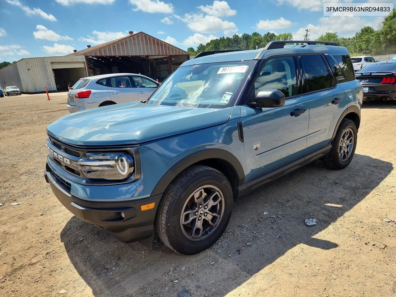 2022 Ford Bronco Sport Big Bend VIN: 3FMCR9B63NRD94833 Lot: 56113016