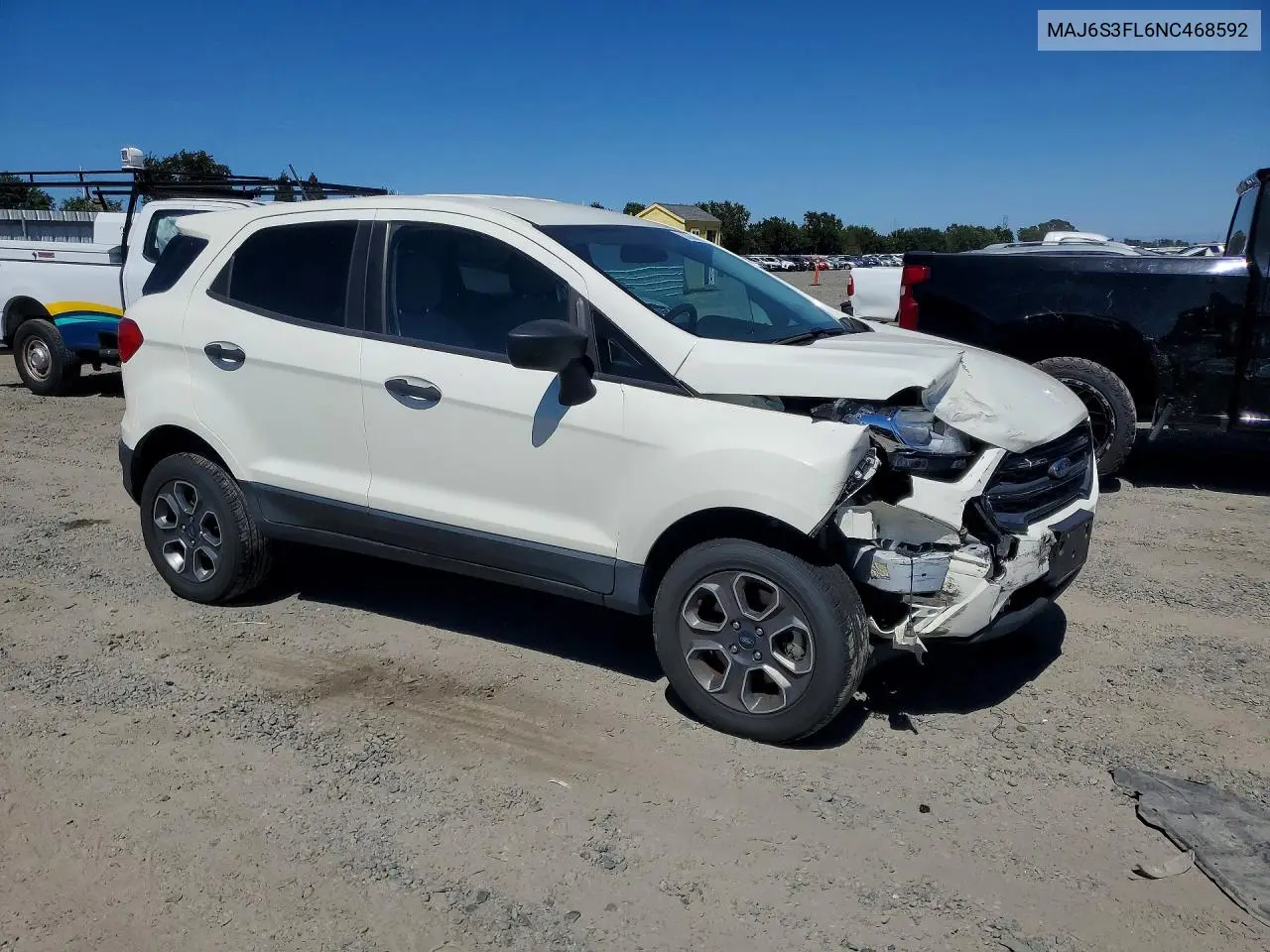 2022 Ford Ecosport S VIN: MAJ6S3FL6NC468592 Lot: 57050496