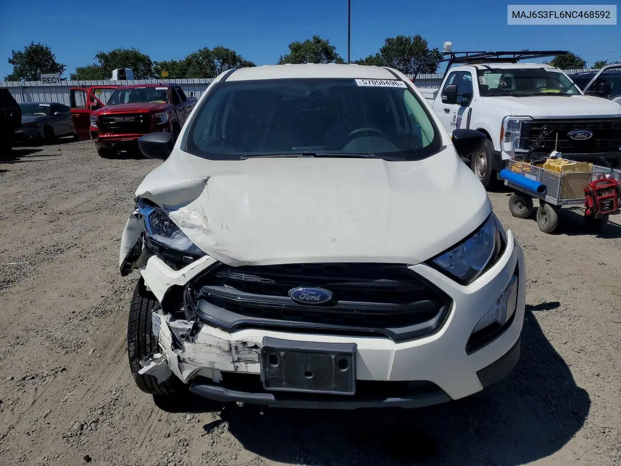 2022 Ford Ecosport S VIN: MAJ6S3FL6NC468592 Lot: 57050496