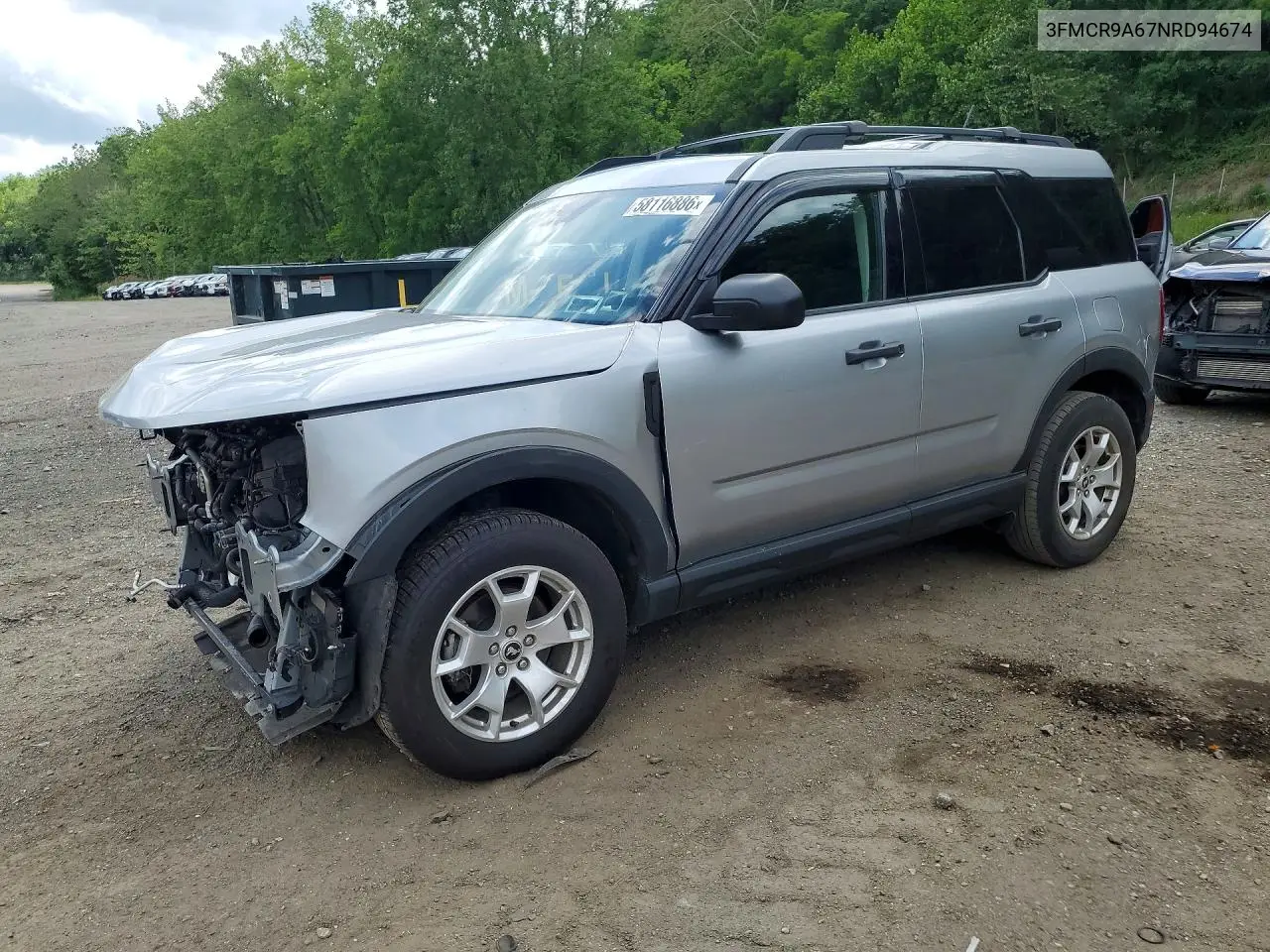2022 Ford Bronco Sport VIN: 3FMCR9A67NRD94674 Lot: 58116886