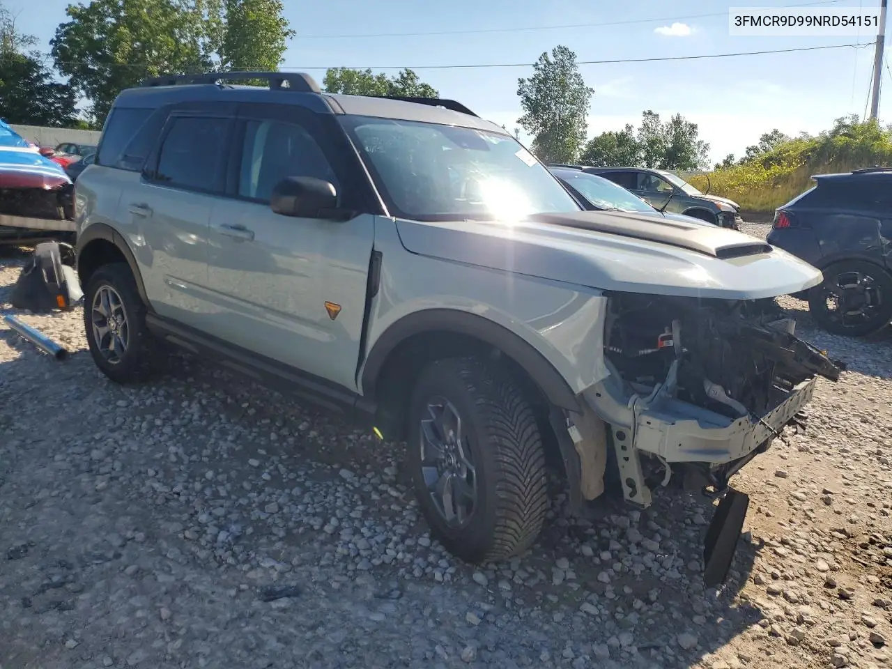 2022 Ford Bronco Sport Badlands VIN: 3FMCR9D99NRD54151 Lot: 58286516