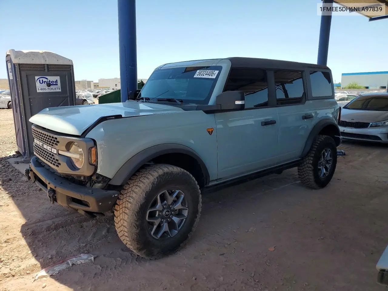 2022 Ford Bronco Base VIN: 1FMEE5DH6NLA97839 Lot: 58324406