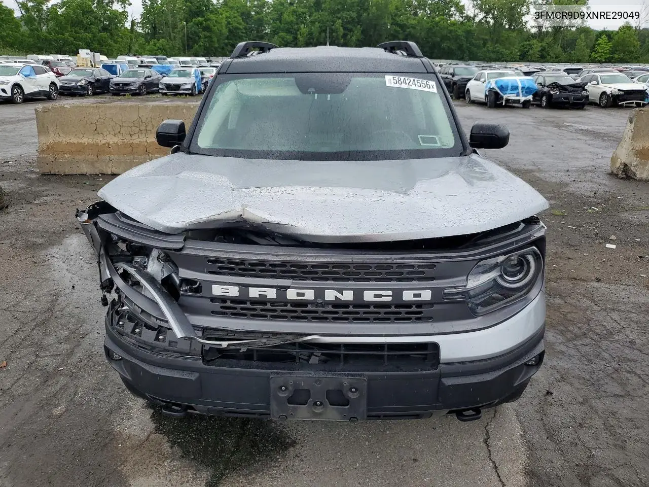 2022 Ford Bronco Sport Badlands VIN: 3FMCR9D9XNRE29049 Lot: 58424556