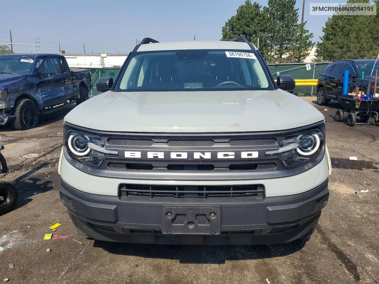 2022 Ford Bronco Sport Big Bend VIN: 3FMCR9B68NRD94195 Lot: 58796756