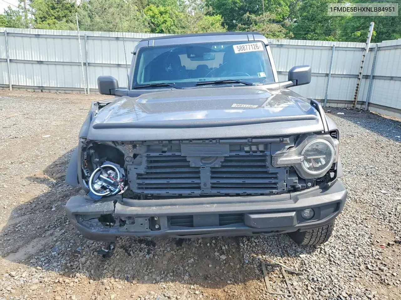 2022 Ford Bronco Base VIN: 1FMDE5BHXNLB84951 Lot: 58877126