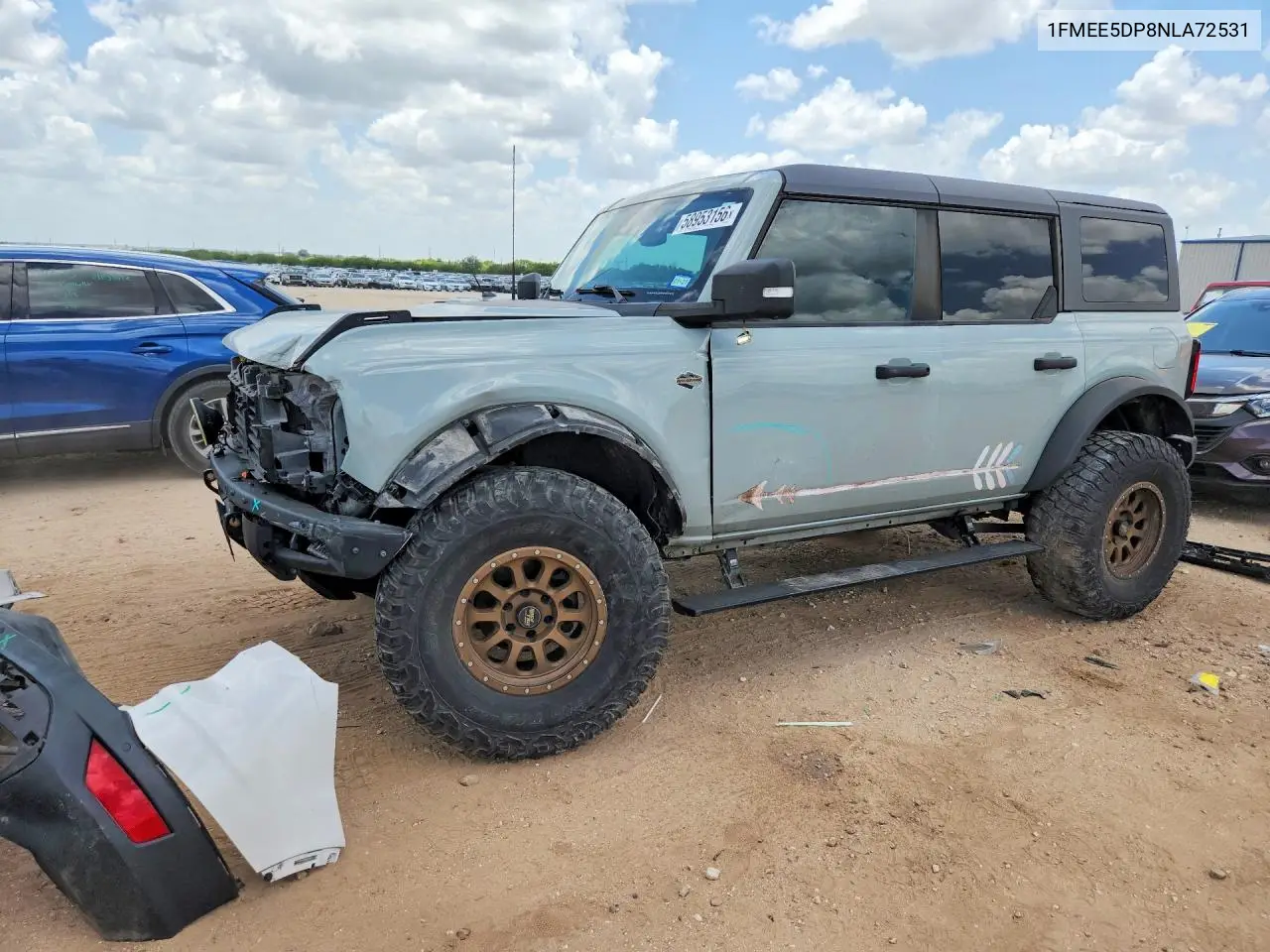 2022 Ford Bronco Base VIN: 1FMEE5DP8NLA72531 Lot: 58953156