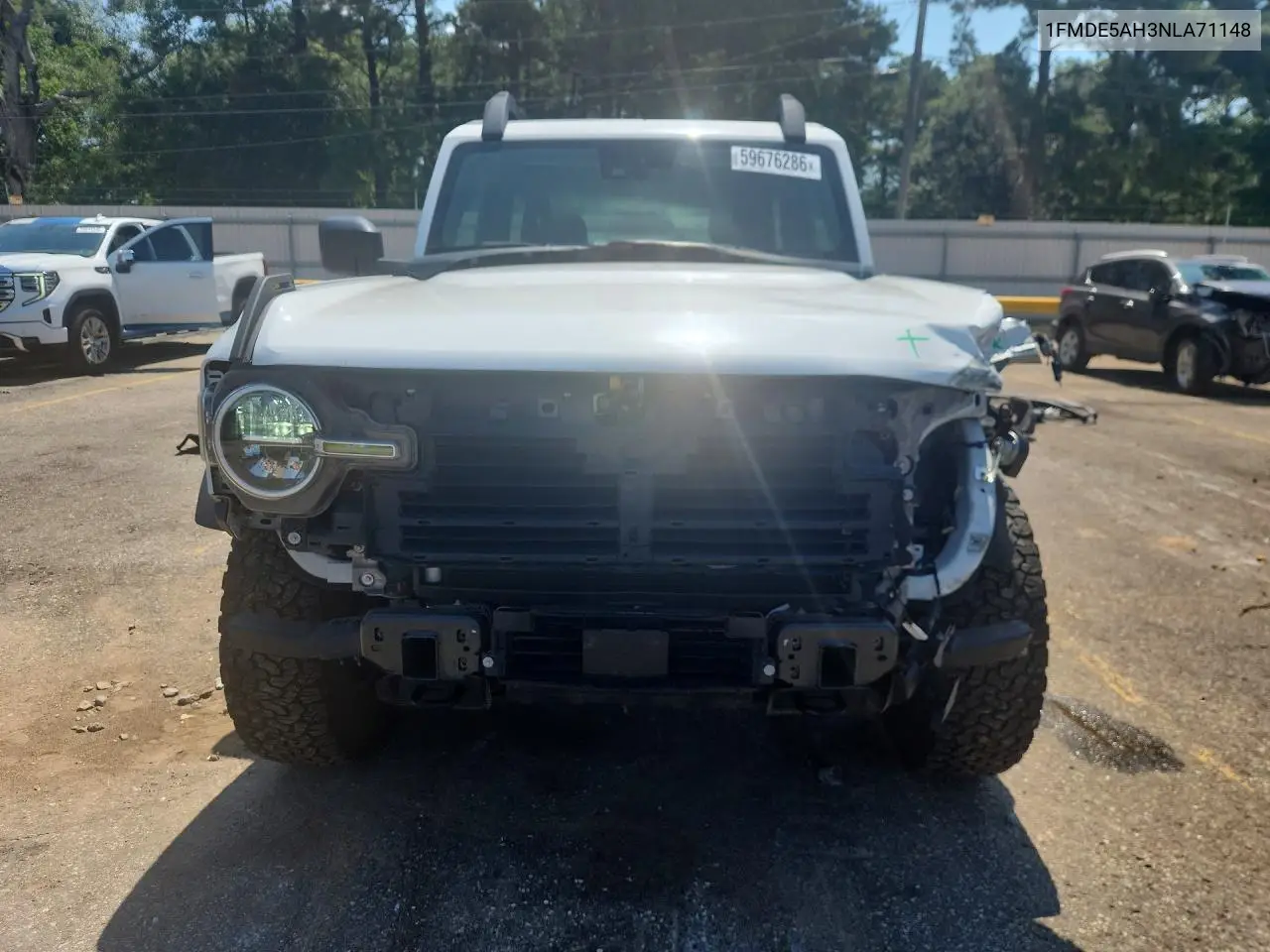 2022 Ford Bronco Base VIN: 1FMDE5AH3NLA71148 Lot: 59676286