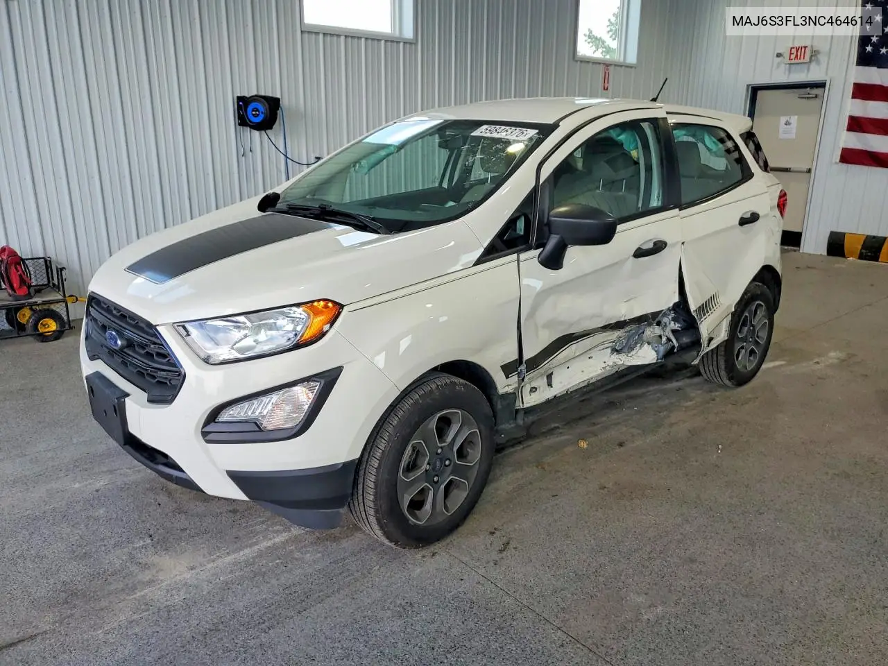 2022 Ford Ecosport S VIN: MAJ6S3FL3NC464614 Lot: 59846376