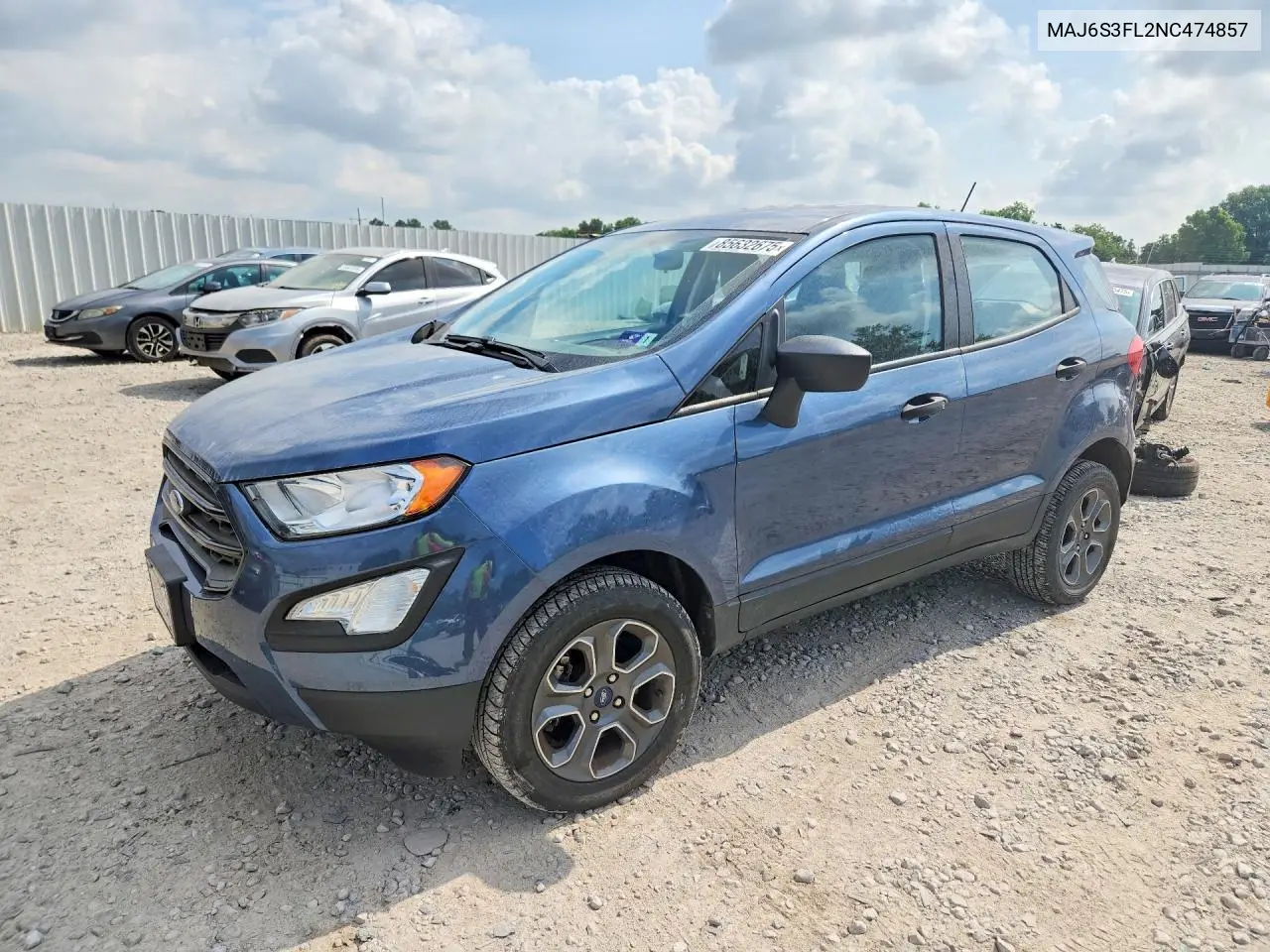 2022 Ford Ecosport S VIN: MAJ6S3FL2NC474857 Lot: 85632675