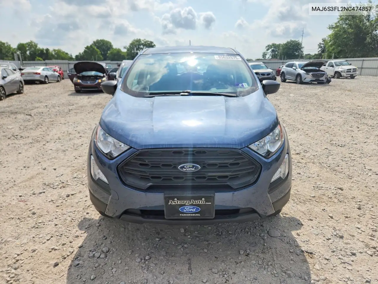 2022 Ford Ecosport S VIN: MAJ6S3FL2NC474857 Lot: 85632675