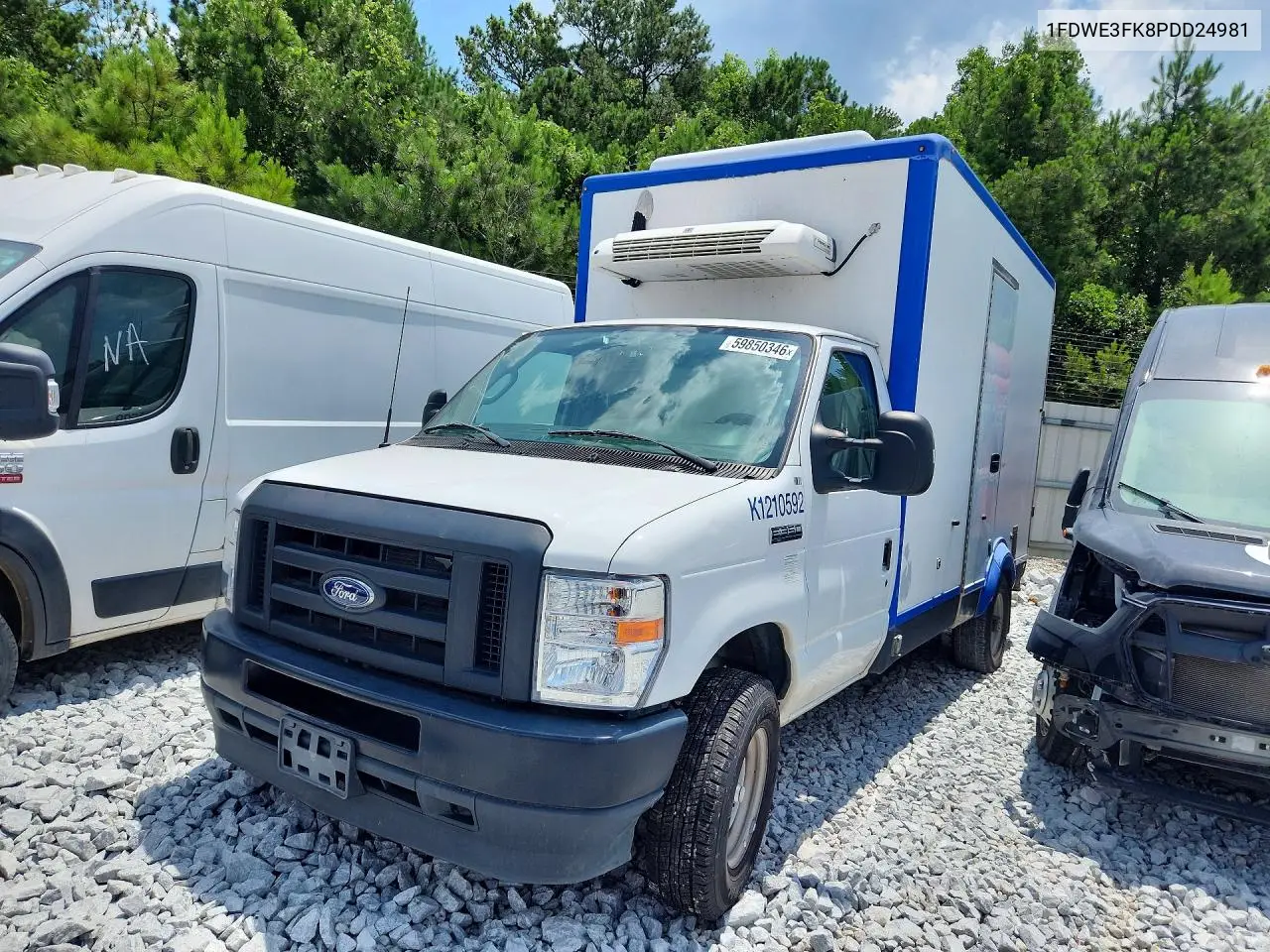 2023 Ford E350 Refrigerated Box Truck VIN: 1FDWE3FK8PDD24981 Lot: 59850346