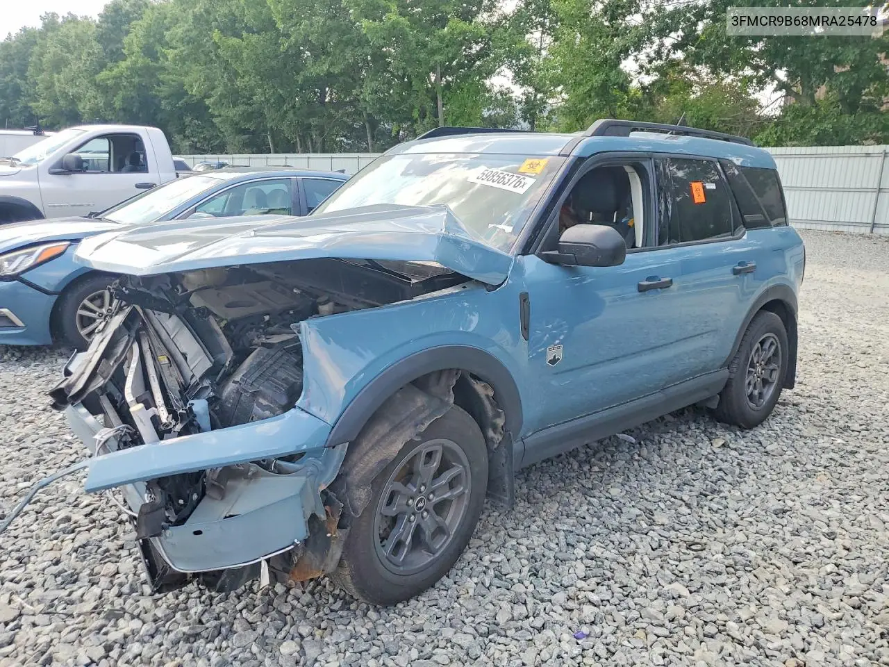 2021 Ford Bronco Sport Big Bend VIN: 3FMCR9B68MRA25478 Lot: 59856376