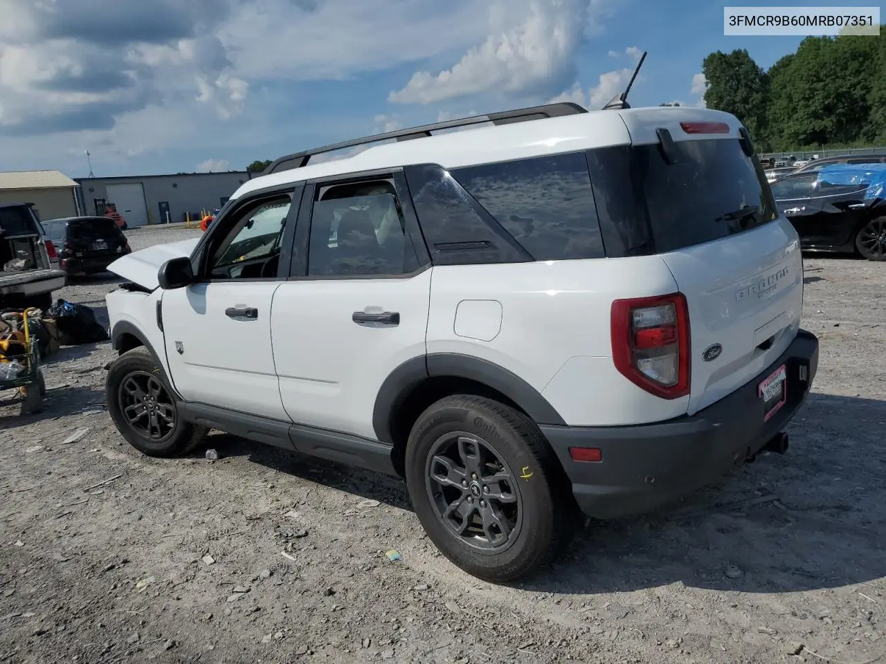 2021 Ford Bronco Sport Big Bend VIN: 3FMCR9B60MRB07351 Lot: 66660155