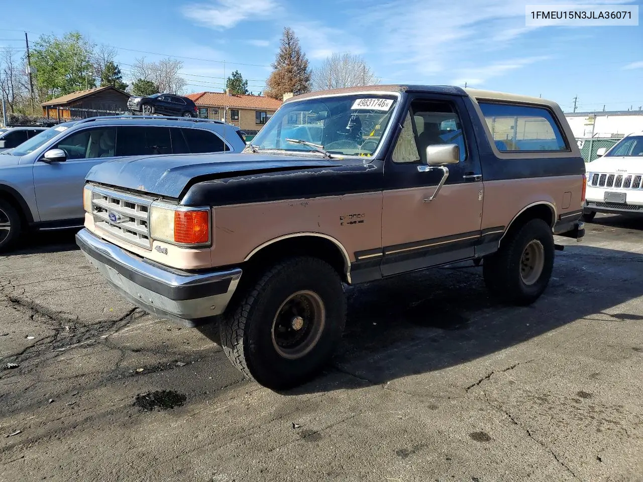 1988 Ford Bronco U100 VIN: 1FMEU15N3JLA36071 Lot: 49831746