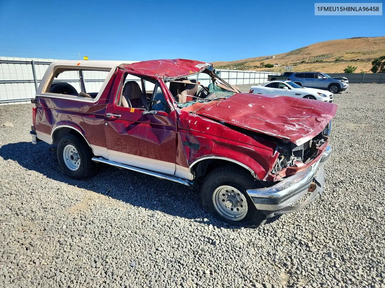 1992 Ford Bronco U100 VIN: 1FMEU15H8NLA96458 Lot: 61603036