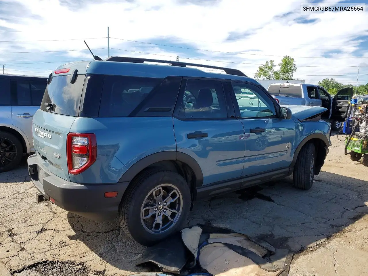 2021 Ford Bronco Sport Big Bend VIN: 3FMCR9B67MRA26654 Lot: 56829496