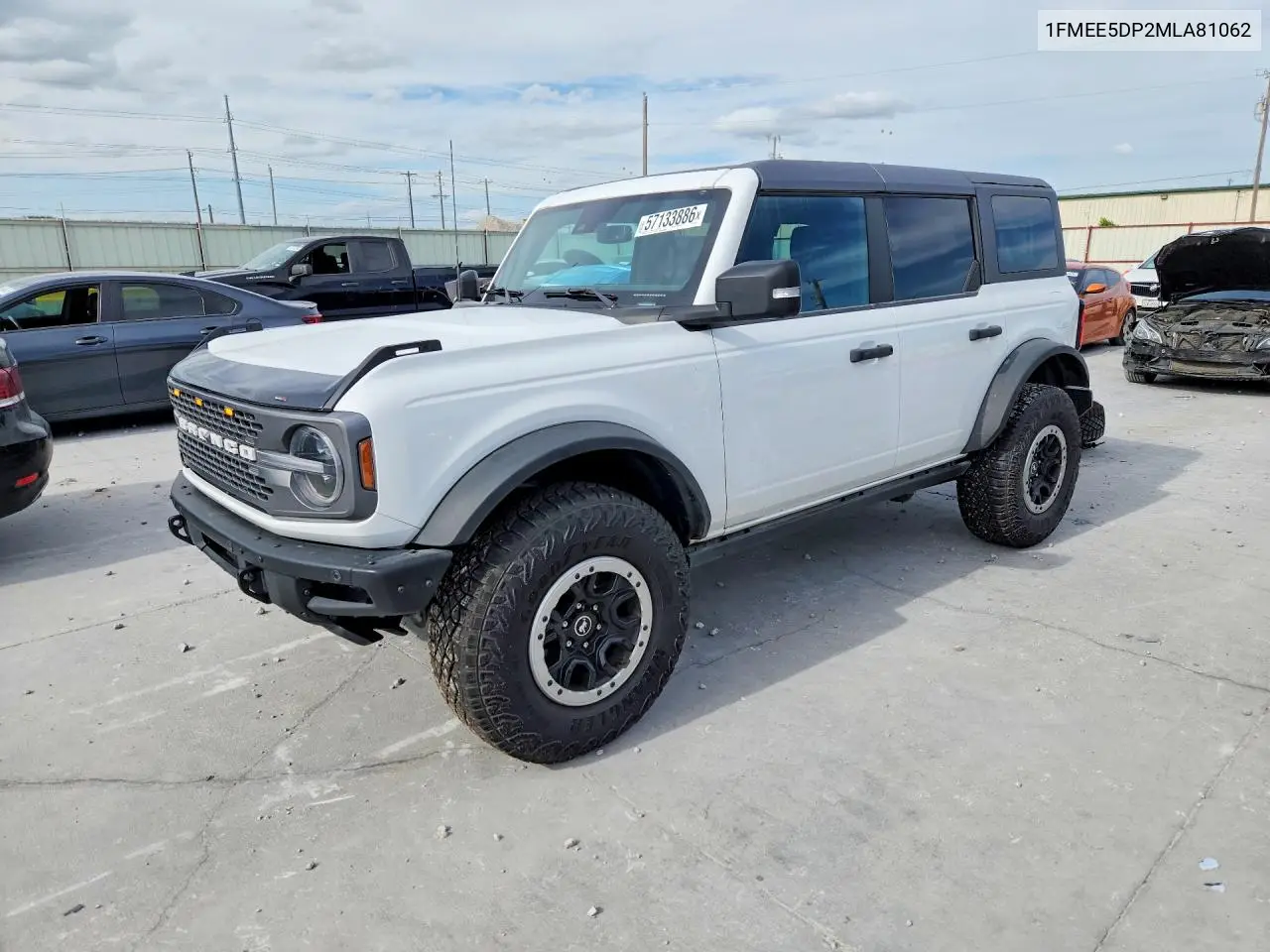 2021 Ford Bronco Base VIN: 1FMEE5DP2MLA81062 Lot: 57133886