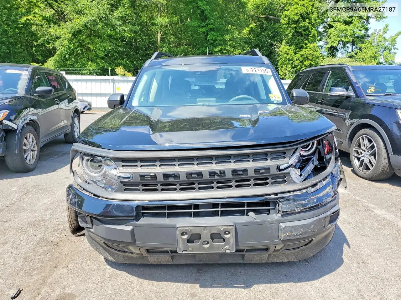 2021 Ford Bronco Sport VIN: 3FMCR9A65MRA27187 Lot: 57221136