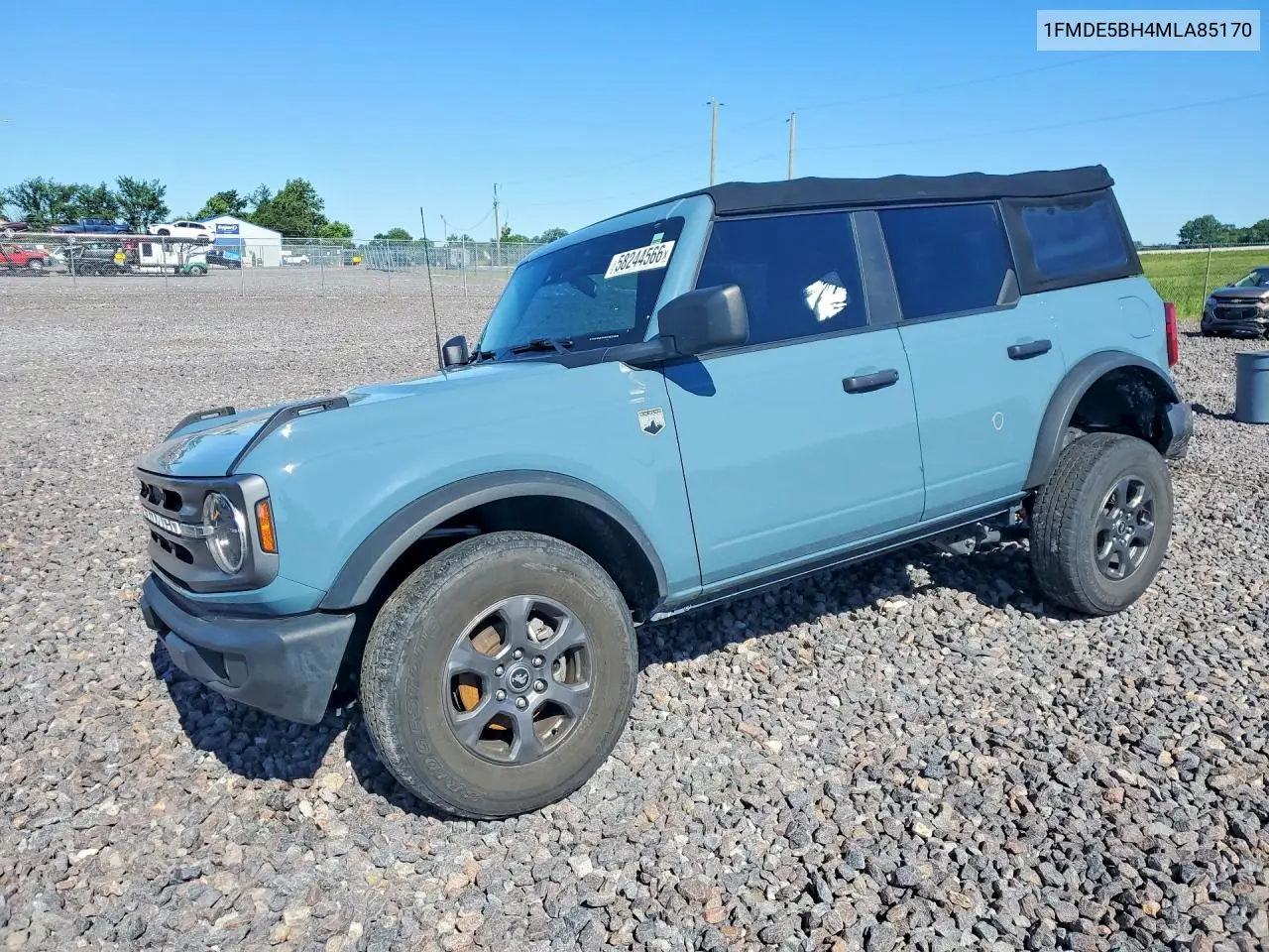 2021 Ford Bronco Base VIN: 1FMDE5BH4MLA85170 Lot: 58244566