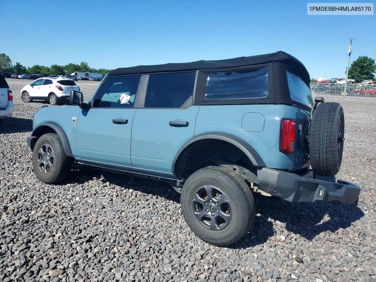 2021 Ford Bronco Base VIN: 1FMDE5BH4MLA85170 Lot: 58244566