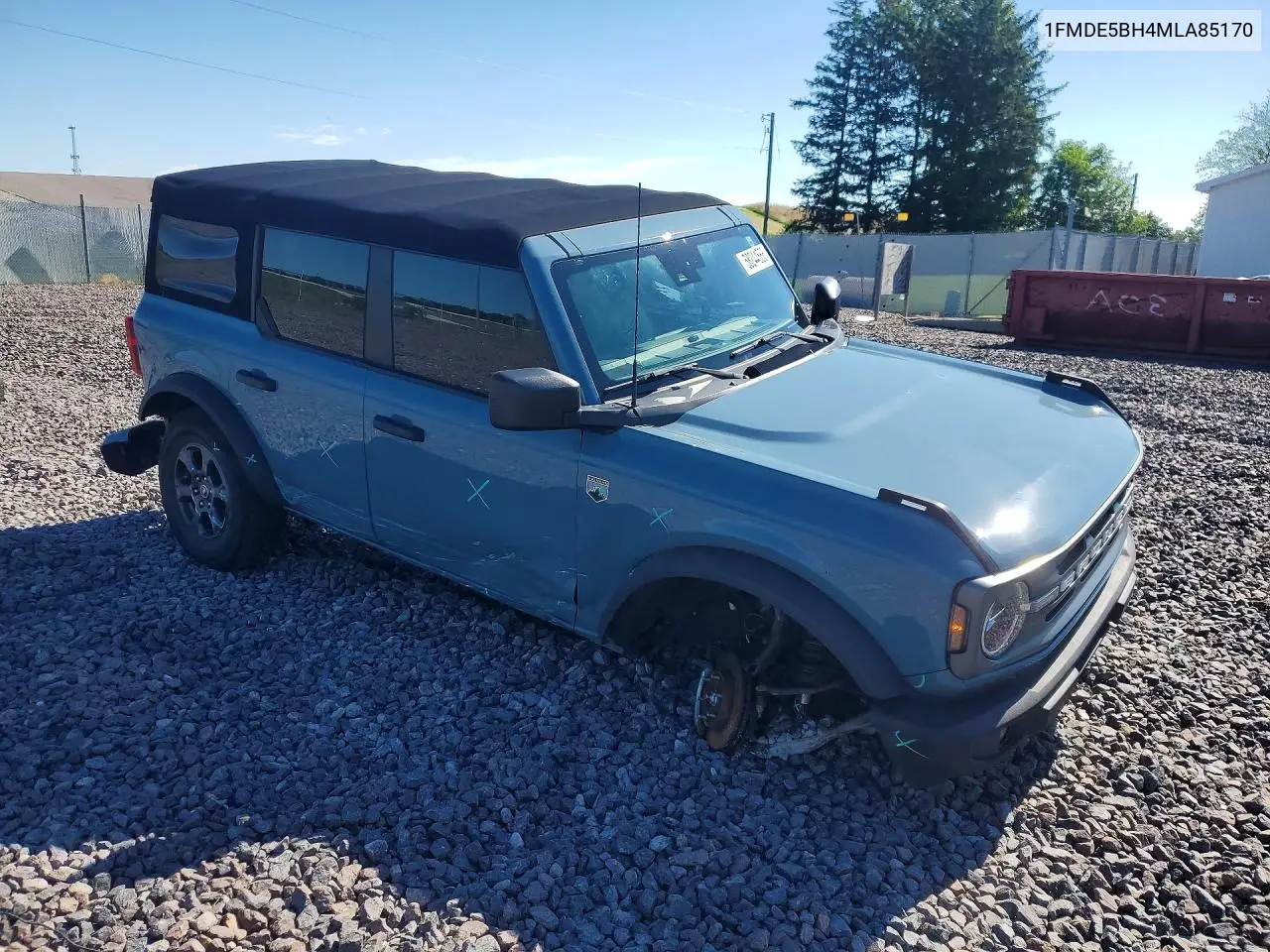 2021 Ford Bronco Base VIN: 1FMDE5BH4MLA85170 Lot: 58244566
