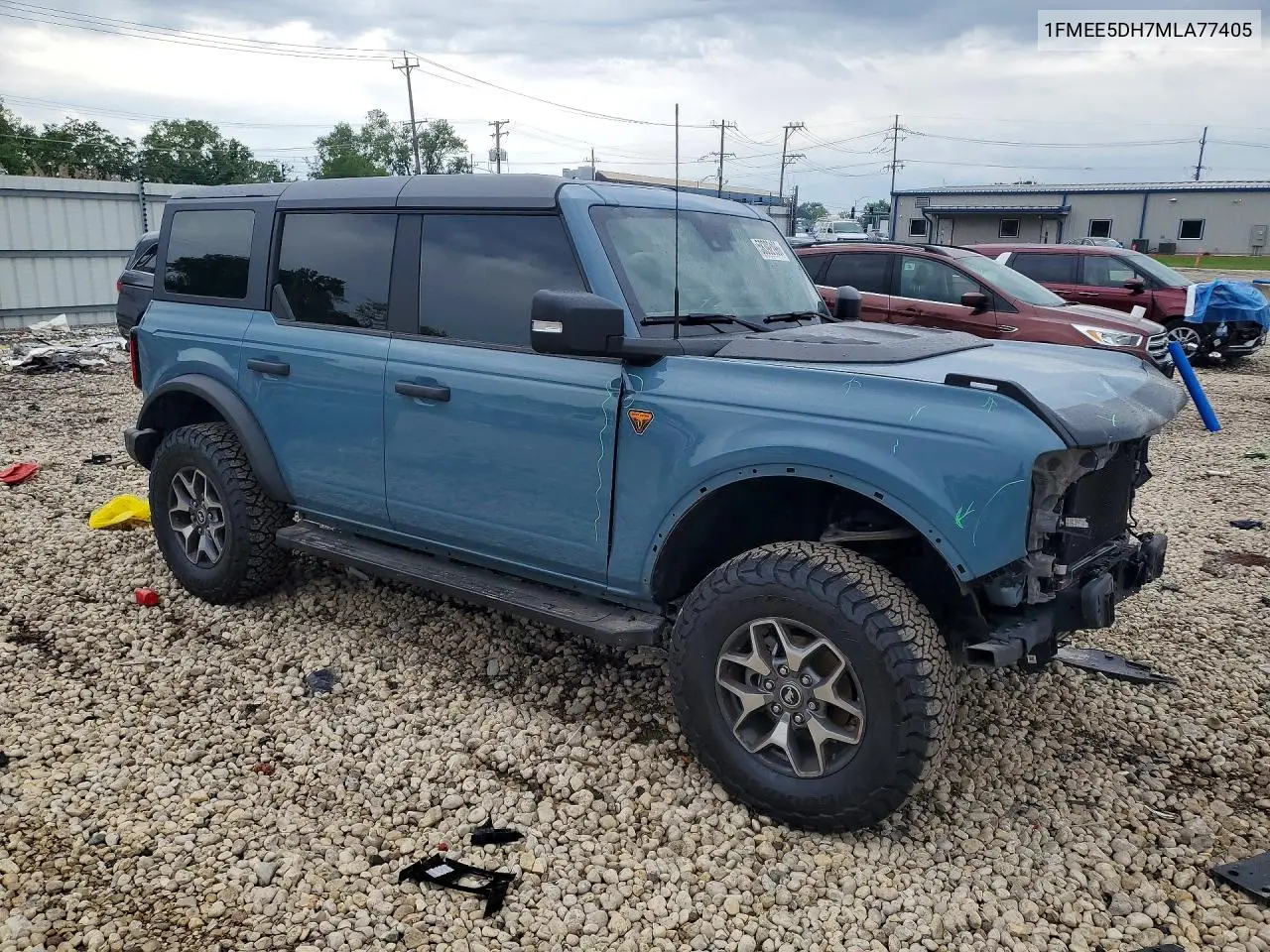 2021 Ford Bronco Base VIN: 1FMEE5DH7MLA77405 Lot: 58392196