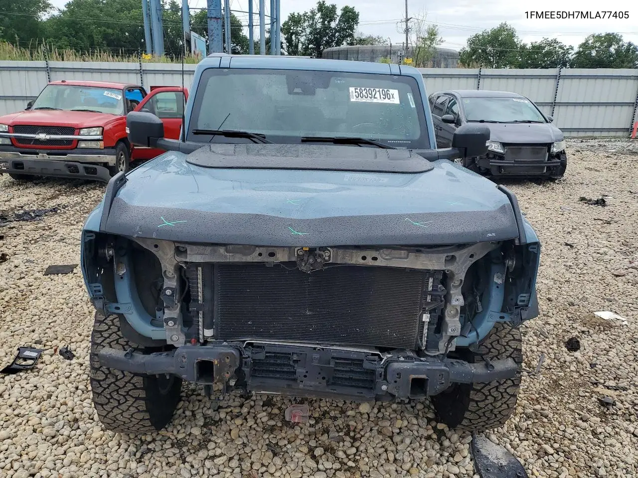 2021 Ford Bronco Base VIN: 1FMEE5DH7MLA77405 Lot: 58392196