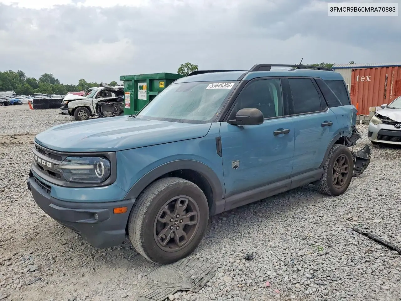 2021 Ford Bronco Sport Big Bend VIN: 3FMCR9B60MRA70883 Lot: 59649306