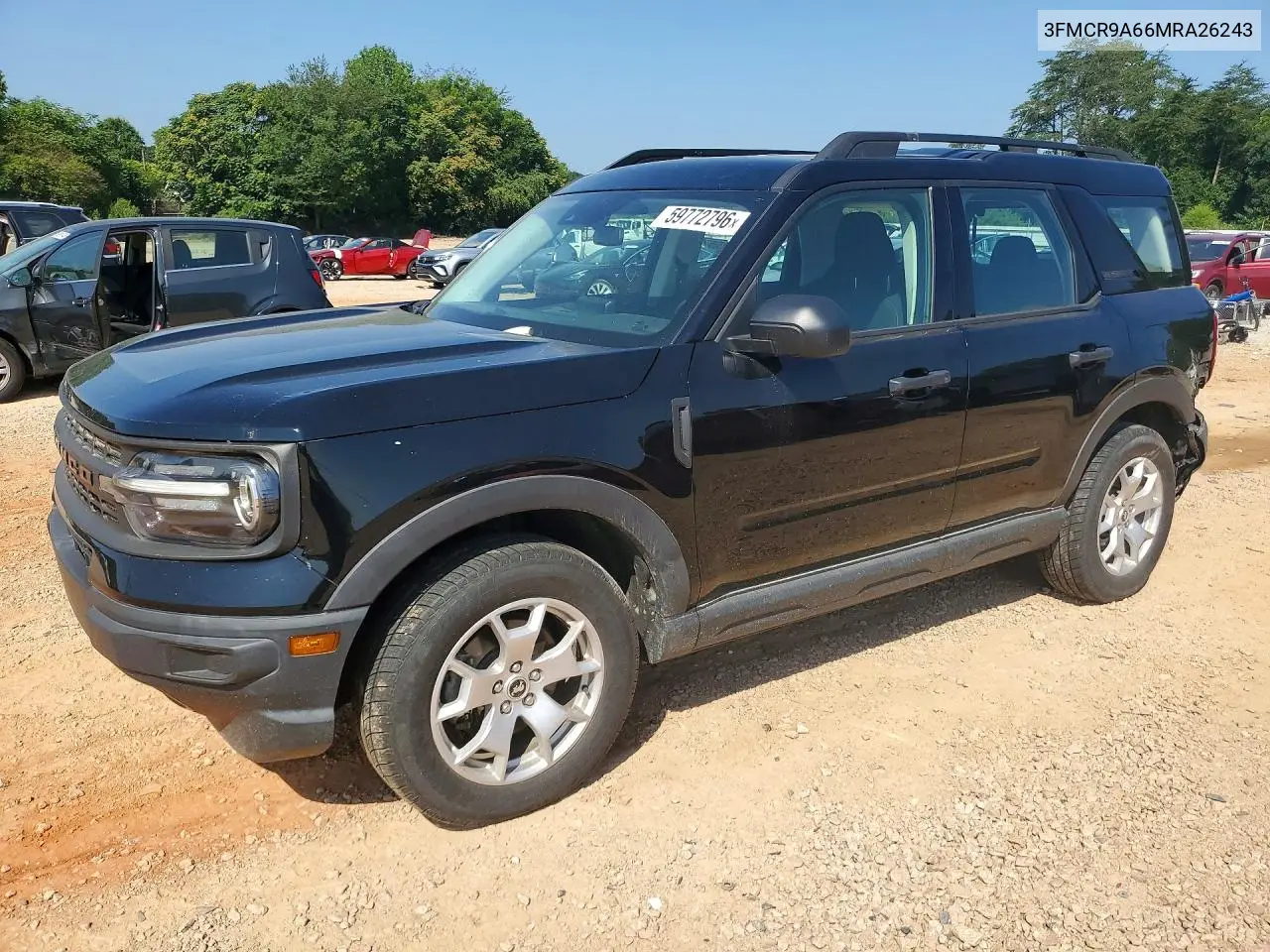 2021 Ford Bronco Sport VIN: 3FMCR9A66MRA26243 Lot: 59772796