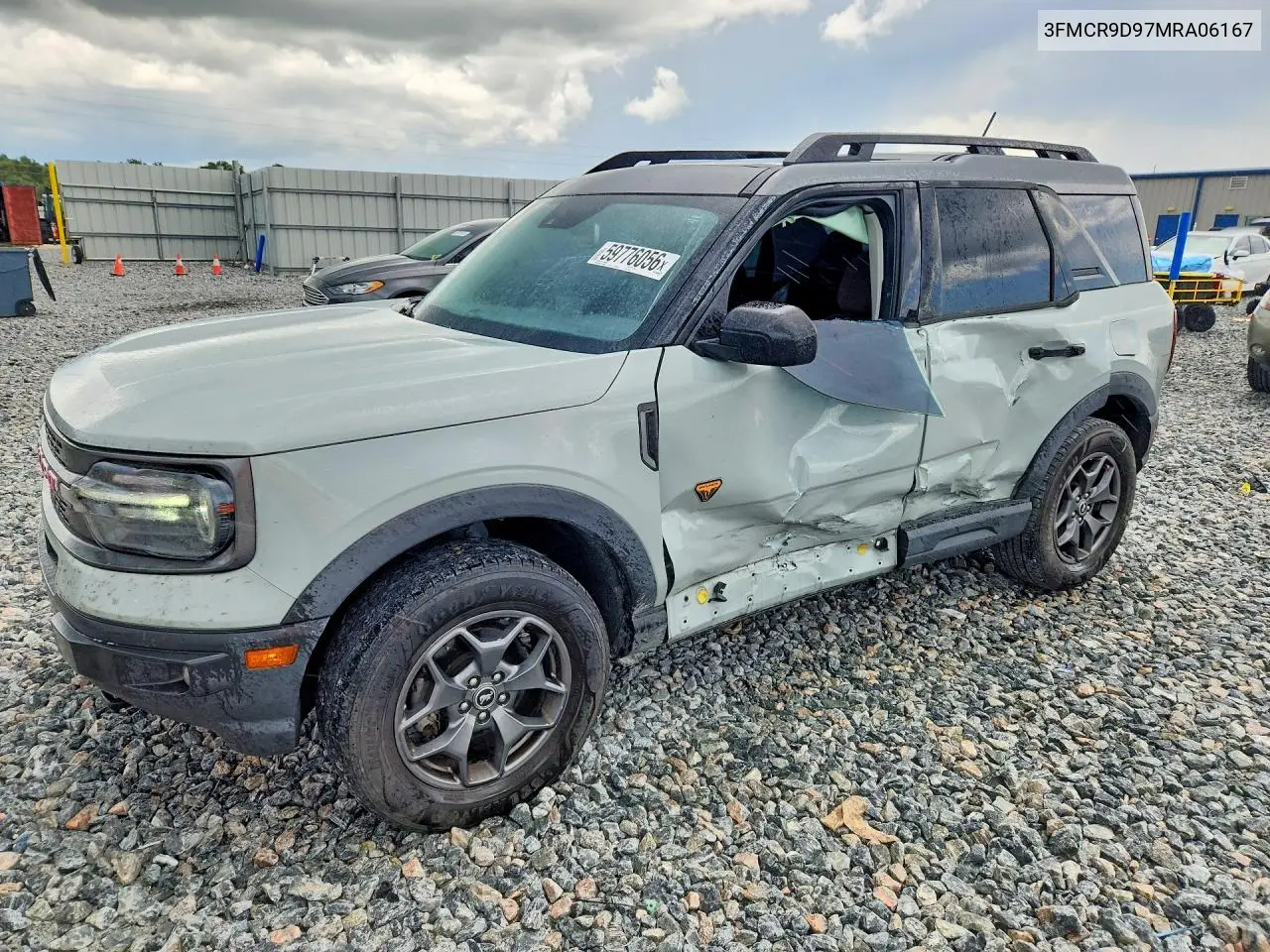 2021 Ford Bronco Sport Badlands VIN: 3FMCR9D97MRA06167 Lot: 59776056