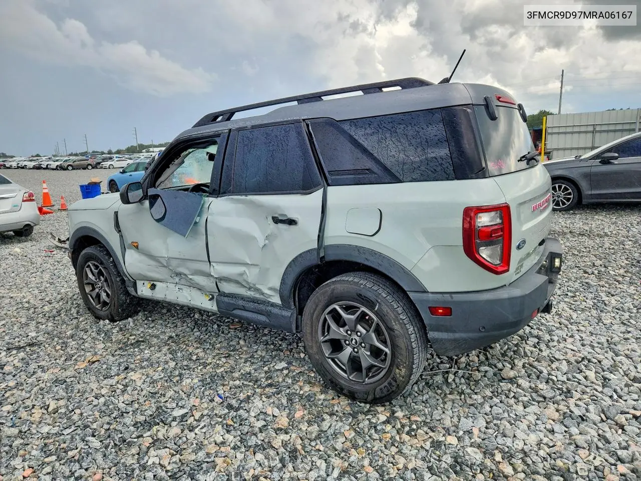 2021 Ford Bronco Sport Badlands VIN: 3FMCR9D97MRA06167 Lot: 59776056
