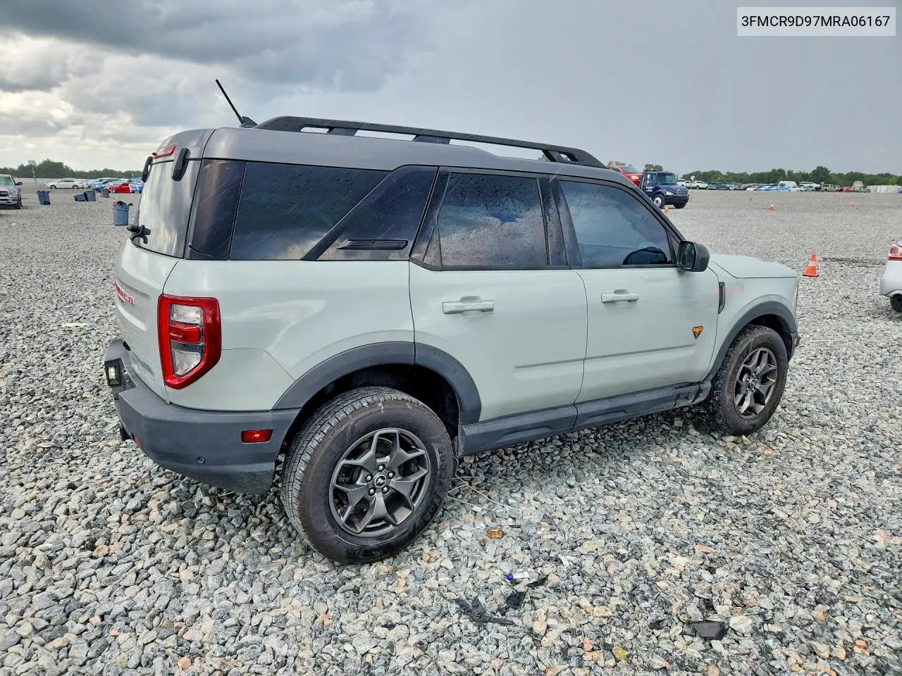 2021 Ford Bronco Sport Badlands VIN: 3FMCR9D97MRA06167 Lot: 59776056