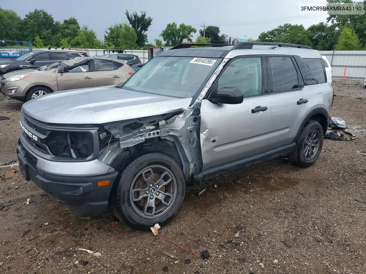 2021 Ford Bronco Sport Big Bend VIN: 3FMCR9B6XMRA43190 Lot: 60040396