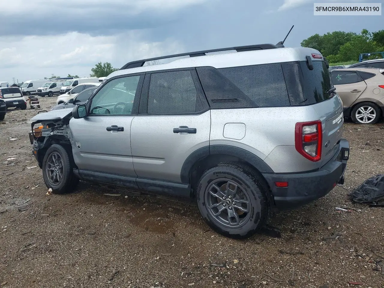 2021 Ford Bronco Sport Big Bend VIN: 3FMCR9B6XMRA43190 Lot: 60040396