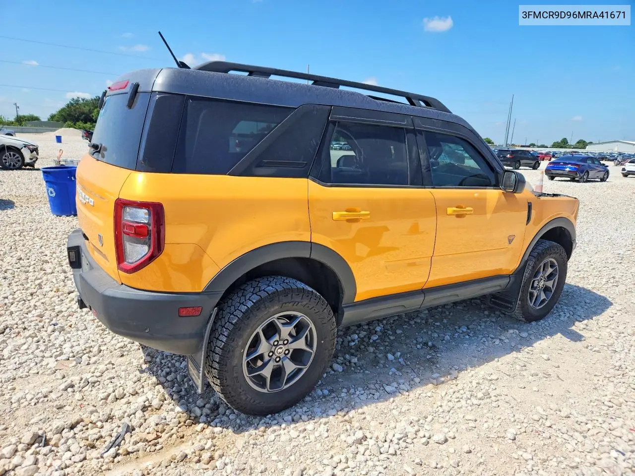 2021 Ford Bronco Sport Badlands VIN: 3FMCR9D96MRA41671 Lot: 60406286