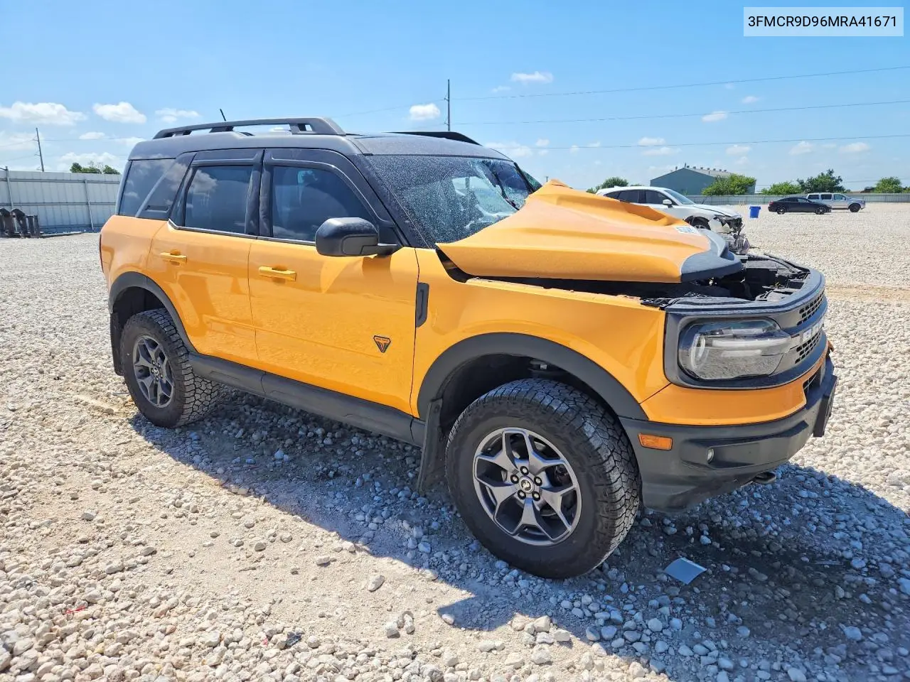 2021 Ford Bronco Sport Badlands VIN: 3FMCR9D96MRA41671 Lot: 60406286