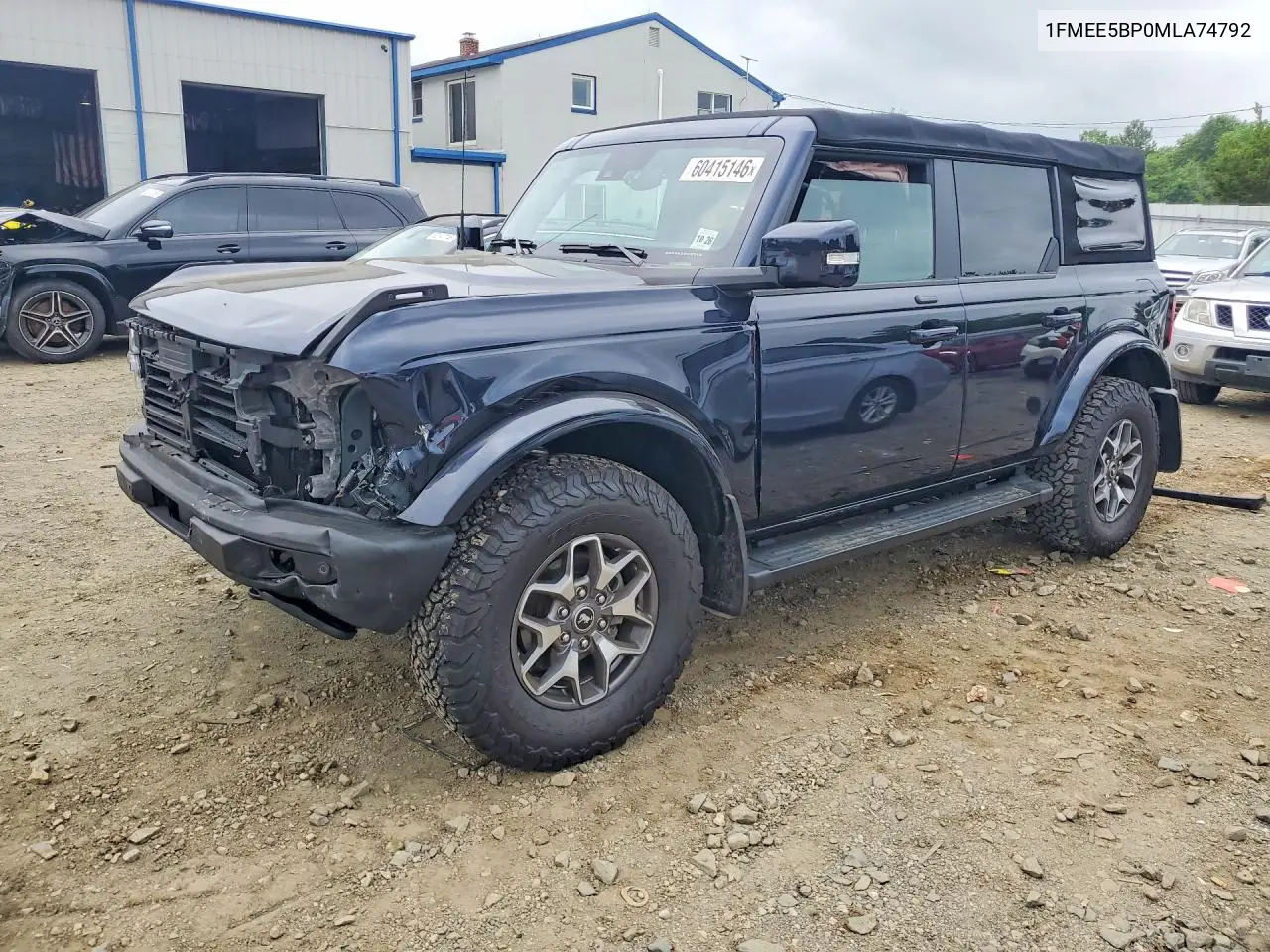 2021 Ford Bronco Base/Big Bend/Black Diamond/Ou VIN: 1FMEE5BP0MLA74792 Lot: 60415146