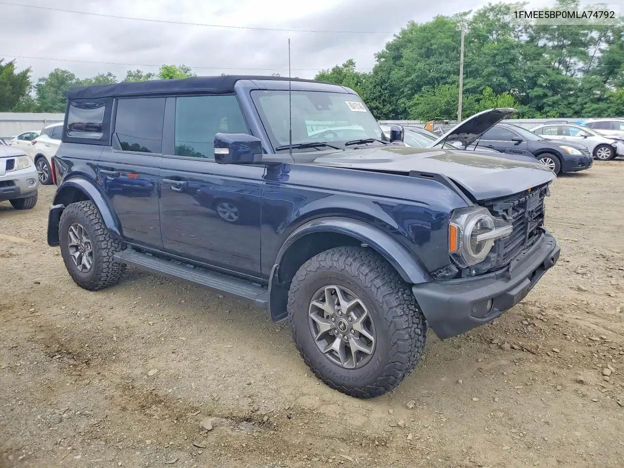 2021 Ford Bronco Base/Big Bend/Black Diamond/Ou VIN: 1FMEE5BP0MLA74792 Lot: 60415146
