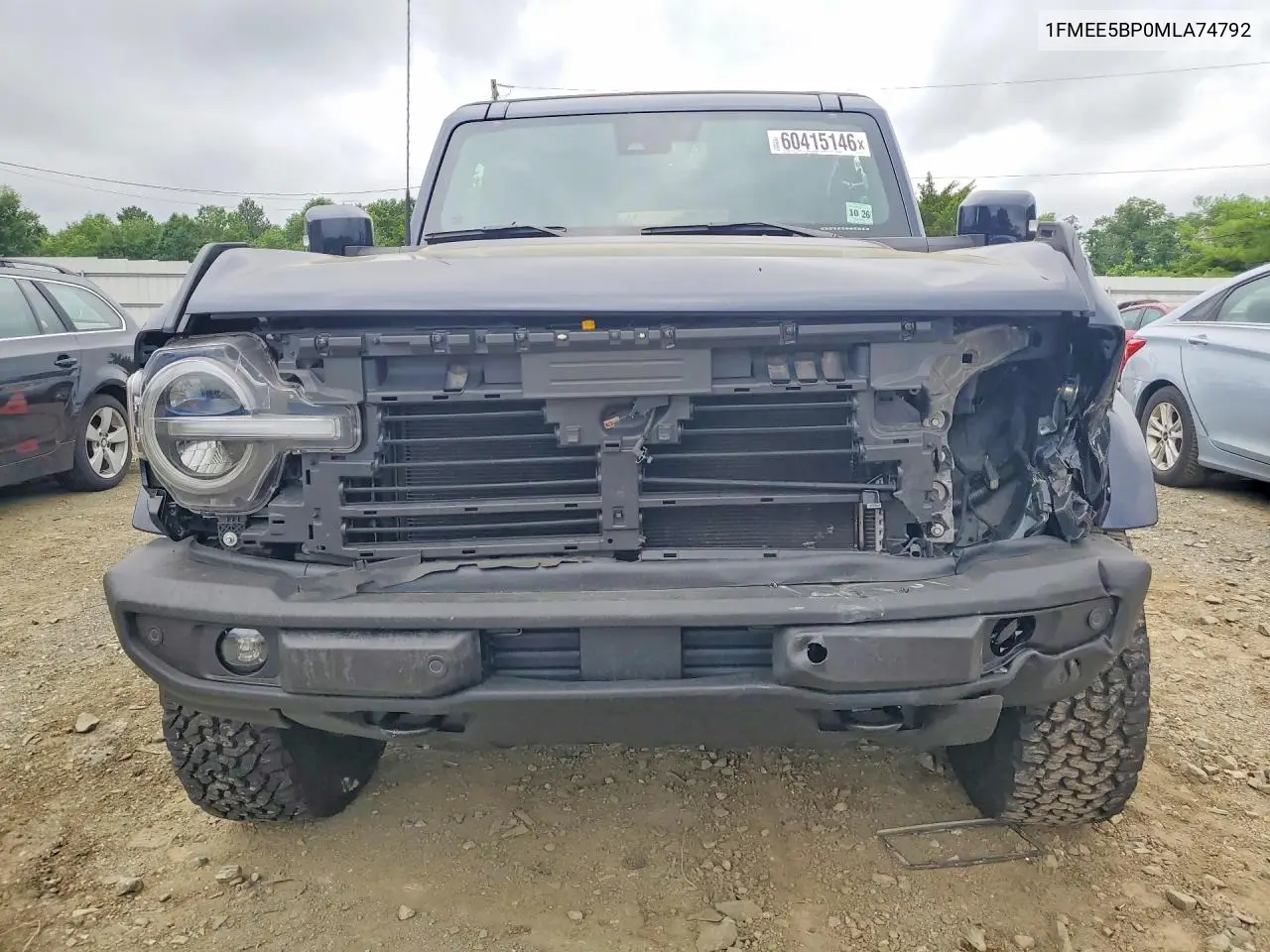 2021 Ford Bronco Base/Big Bend/Black Diamond/Ou VIN: 1FMEE5BP0MLA74792 Lot: 60415146