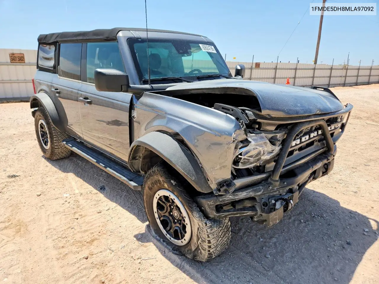 2021 Ford Bronco Base VIN: 1FMDE5DH8MLA97092 Lot: 60624786