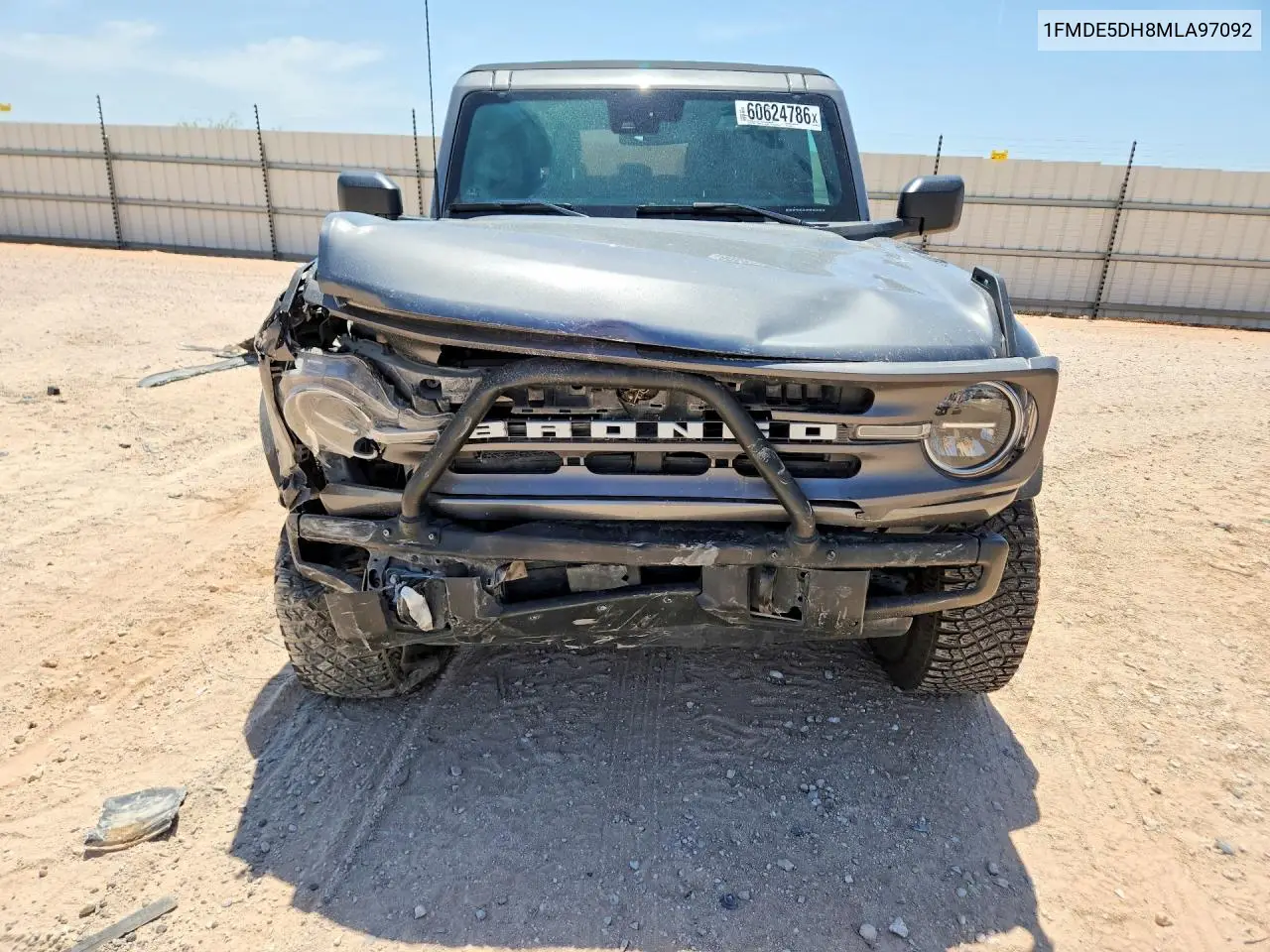 2021 Ford Bronco Base VIN: 1FMDE5DH8MLA97092 Lot: 60624786