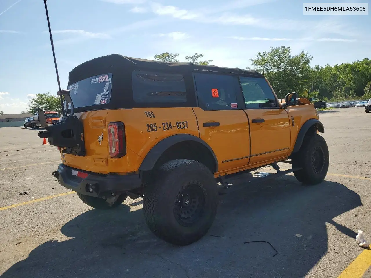 2021 Ford Bronco Base/Big Bend/Black Diamond/Ou VIN: 1FMEE5DH6MLA63608 Lot: 61053676