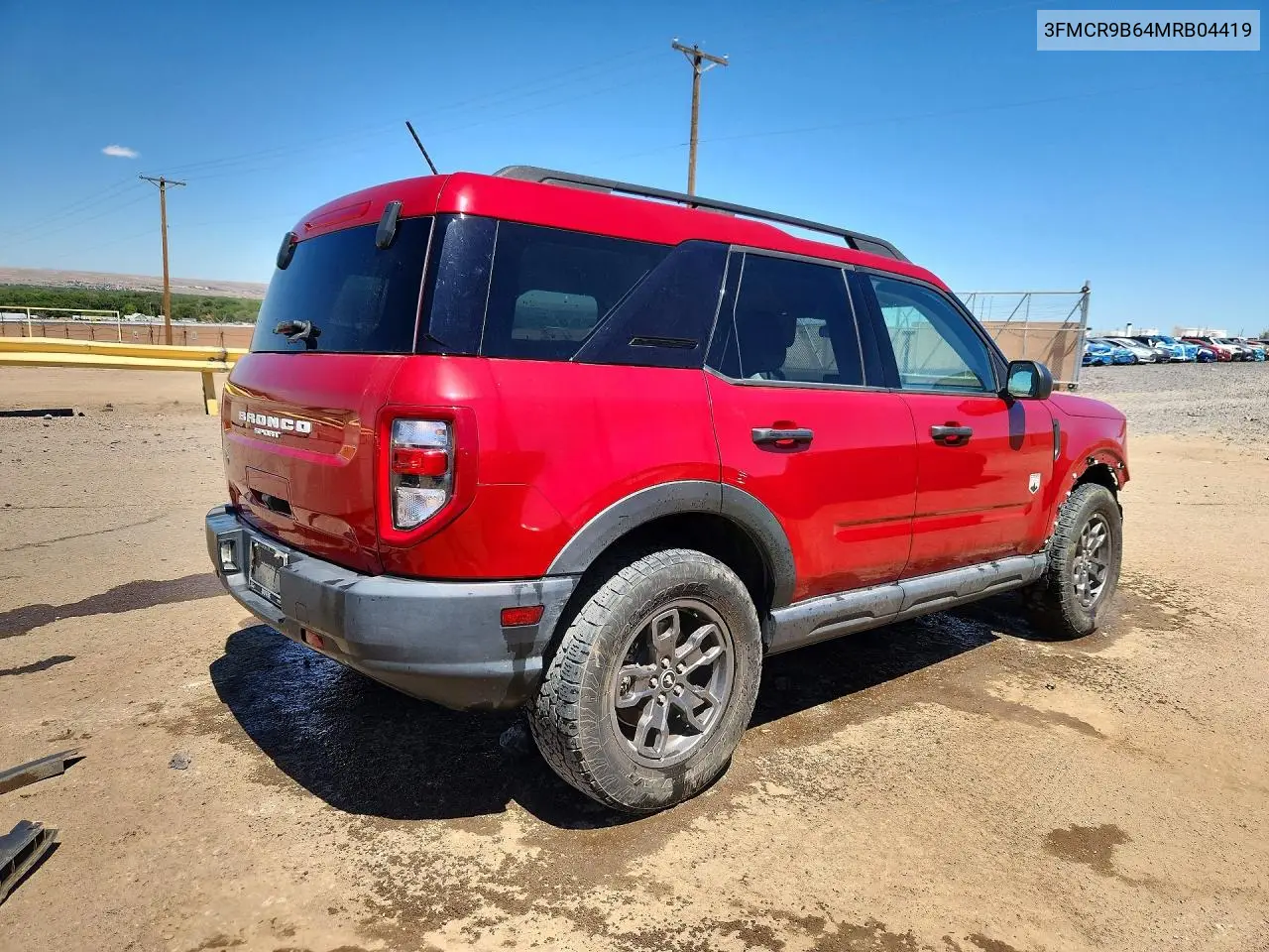 2021 Ford Bronco Sport Big Bend VIN: 3FMCR9B64MRB04419 Lot: 85974225