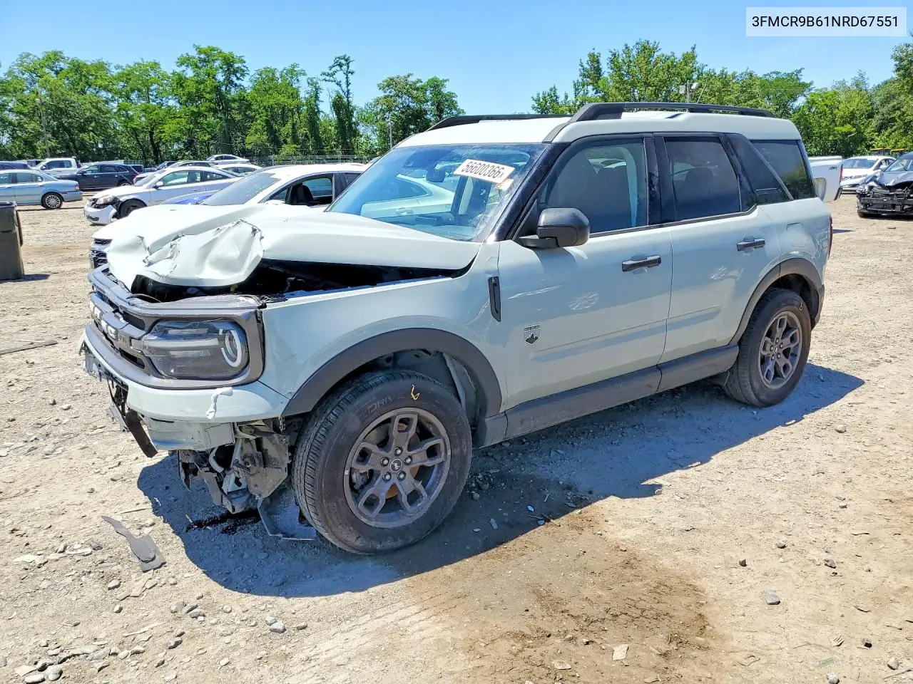 2022 Ford Bronco Sport Big Bend VIN: 3FMCR9B61NRD67551 Lot: 56600366